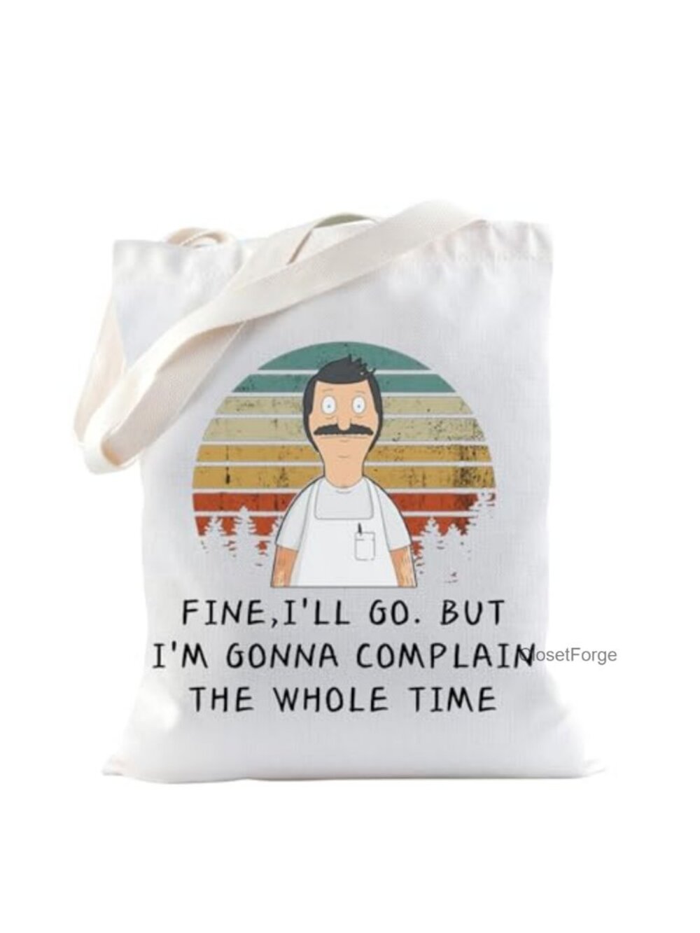Canvas Tote Bag with Zipper, Waterproof, Cartoon Print, Perfect for Book,